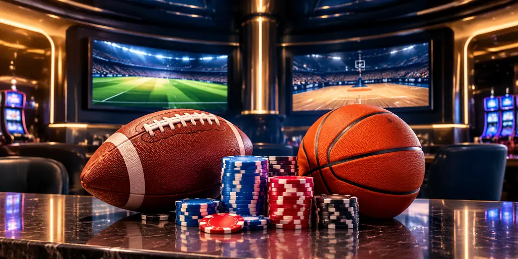 Layar pertandingan tanpa teks di ruang sportsbook kasino